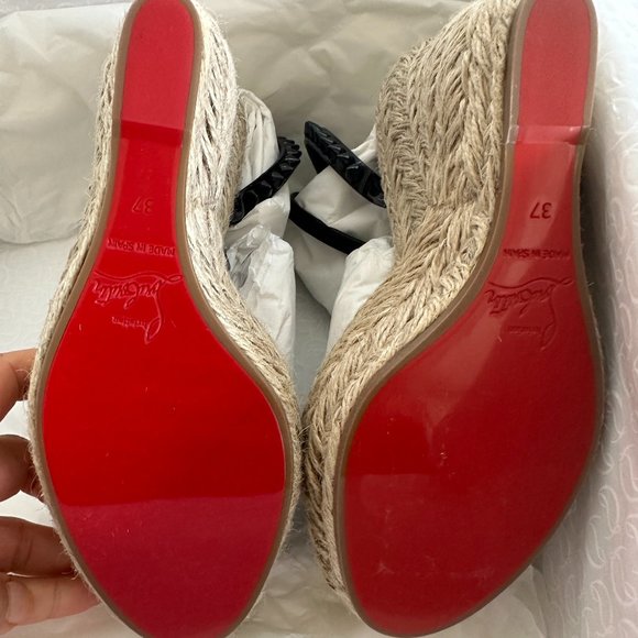 Christian Louboutin Black Studded Platform Sandals - Picture 14 of 16